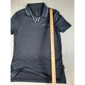 A|X Armani Exchange Women's Medium Stripe Collar Stretch Polo Shirt Short Sleeve